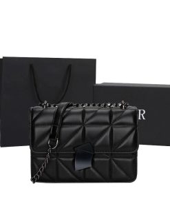 M12068 M12071 M12072 Top quality 38x33x10cm Black Real Leather Chains Handbag with Adjustable Strap BB-921523