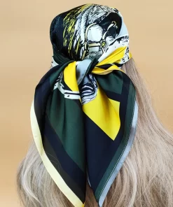 90x90cm Classical High quality Hand-roll Silk Scarf WJ-986048