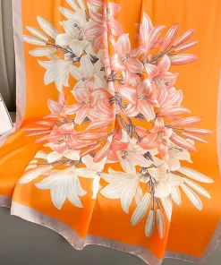 90x90cm Classical High quality Hand-roll Silk Scarf WJ-986052