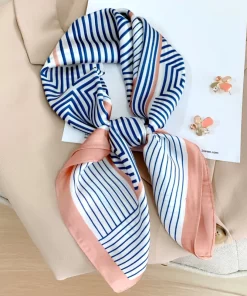 90x90cm High quality Hand-roll Silk Color Clash Scarf WJ-986054