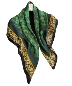 90x90cm Flowers High quality Silk Scarf WJ-986071