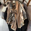 180x90cm Checks High quality Long Silk Scarf WJ-986098