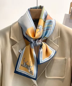 180x90cm checks High quality Long Silk Scarf WJ-986124