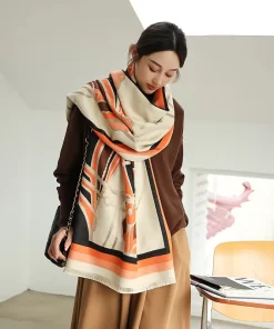 180x90cm Classical prints High quality Long Silk Scarf WJ-986133
