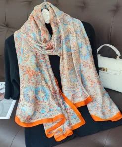 70x70cm Colorful  Alphabets High quality Silk Scarf WJ-986022