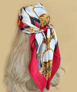 90x90cm Classical Embroidery High quality Silk Scarf WJ-986081