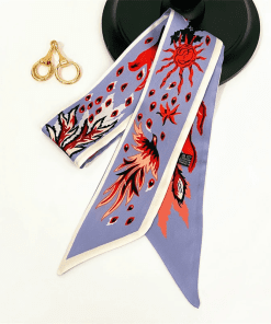 120x8cm Flowers Handbag Ribbon Scarf Neck Bow WJ-987006
