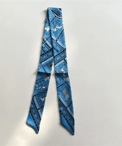 120x8cm Long Pinstripe Embroidery Handbag Ribbon Scarf Neck Bow WJ-987036