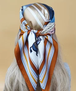 90x90cm Classical Flower High quality Silk Scarf WJ-986065