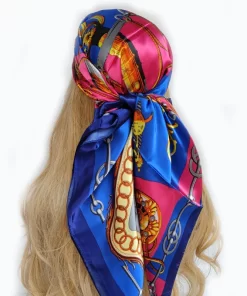 90x90cm Classical Embroidery High quality Silk Scarf WJ-986079