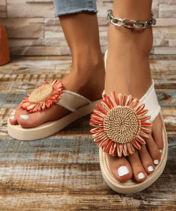 High Quality Real Leather flats Slippers LX-872391