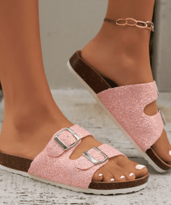 High Quality Real Leathers 4.5cm Heels Slippers LX-872435