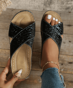 High Quality Real Leather 9cm Heels Sandals LX-872439