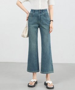 Painted Print Slim Straight Jeans WKZ-93601