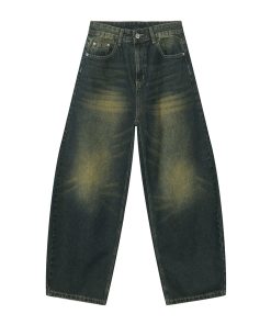 Printed Straight Leg High Waist Jeans WKZ-93608